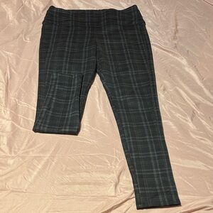 Rewind Dark Plaid Dress Pants